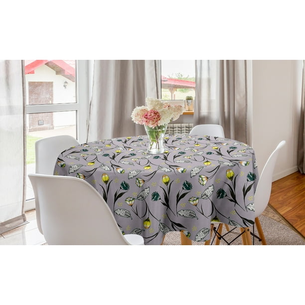 Ambesonne Abstract Tablecloth Dining Room Kitchen Rectangular Table Cover Charcoal Grey Background Image with Floral Flowers and Circled Detailed Artwork 52 X 70 Multicolor Ambesonne Abstract Tablecloth Dining Room Kitchen Rectangular Table Cover Charcoal Grey Background Image with Floral Flowers and Circled Detailed Artwork 52 X 70 Multicolor